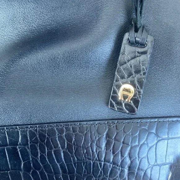 Etienne Aigner Black Leather Satchel - Picture 13 of 14